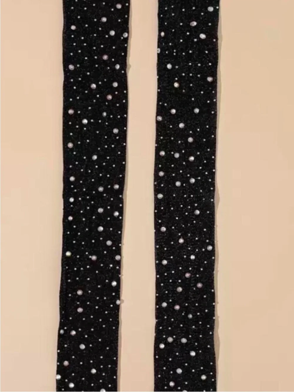Sheer Black Pearl-Embellished Arm Sleeves - Women Accessories